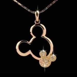 Beautiful Rose Gold Mickey Mouse Shaped Necklace